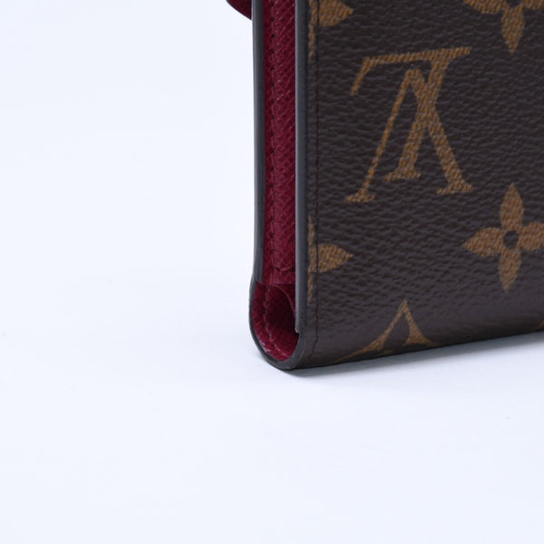 極美品 LOUIS VUITTON ルイヴィトン ポルトフォイユ ヴィクトリーヌ M41938 三つ折り財布 モノグラム ブラウン フューシャ中古 4a005799