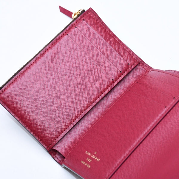 極美品 LOUIS VUITTON ルイヴィトン ポルトフォイユ ヴィクトリーヌ M41938 三つ折り財布 モノグラム ブラウン フューシャ中古 4a005799