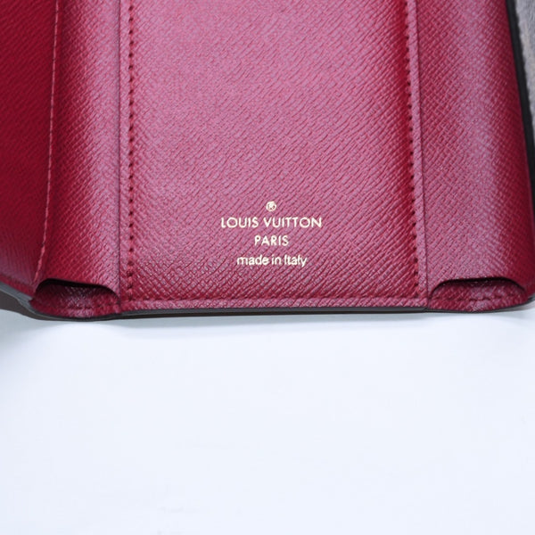 極美品 LOUIS VUITTON ルイヴィトン ポルトフォイユ ヴィクトリーヌ M41938 三つ折り財布 モノグラム ブラウン フューシャ中古 4a005799