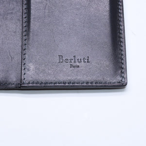 極美品 Berluti ベルルッティ セコイヤカリグラフィ 長財布 ウォレット レザー ネイビー ブルー 中古 4a005800
