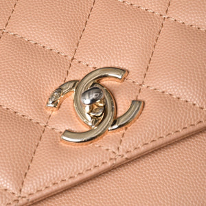 極美品 CHANEL シャネル ビジネスアフィニティ チェーンショルダーバッグ 25番台 ココマーク A93607 キャビアスキン ゴールド金具 中古 4a005875