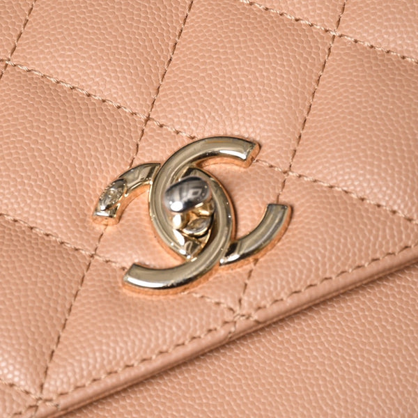 極美品 CHANEL シャネル ビジネスアフィニティ チェーンショルダーバッグ 25番台 ココマーク A93607 キャビアスキン ゴールド金具 中古 4a005875