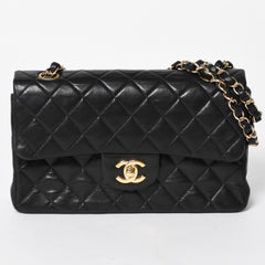 CHANEL 新型 シャネル マトラッセ23 Wフラップ Wチェーンショルダーバッグ A2500 7番台 ココマーク ラムスキン ブラック 美品 中古 4a005888