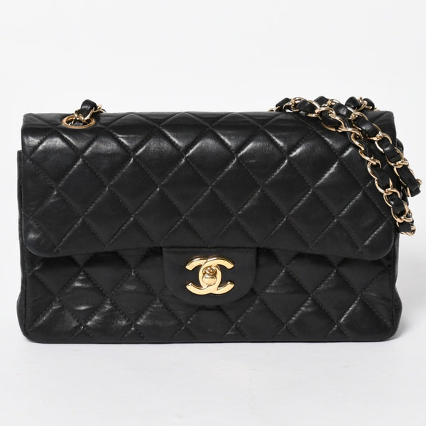 CHANEL 新型 シャネル マトラッセ23 Wフラップ Wチェーンショルダーバッグ A2500 7番台 ココマーク ラムスキン ブラック 美品 中古 4a005888