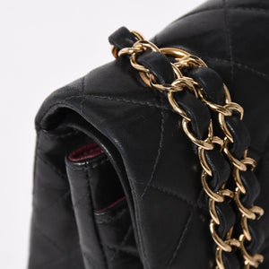 CHANEL 新型 シャネル マトラッセ23 Wフラップ Wチェーンショルダーバッグ A2500 7番台 ココマーク ラムスキン ブラック 美品 中古 4a005888