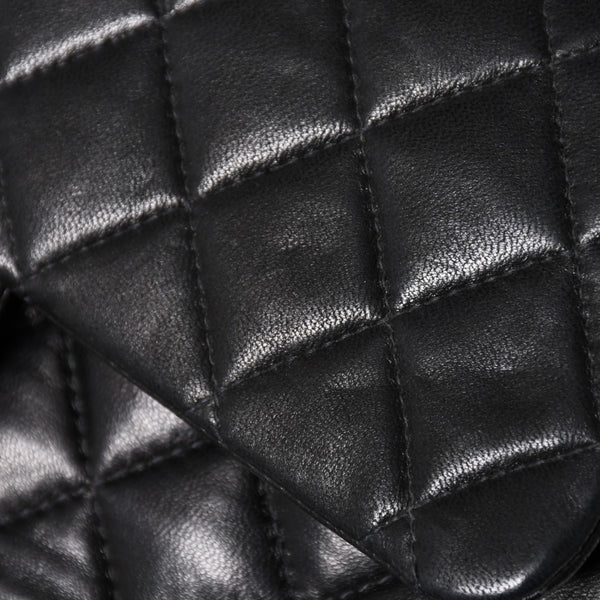 CHANEL 新型 シャネル マトラッセ23 Wフラップ Wチェーンショルダーバッグ A2500 7番台 ココマーク ラムスキン ブラック 美品 中古 4a005888