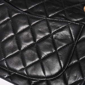CHANEL 新型 シャネル マトラッセ23 Wフラップ Wチェーンショルダーバッグ A2500 7番台 ココマーク ラムスキン ブラック 美品 中古 4a005888