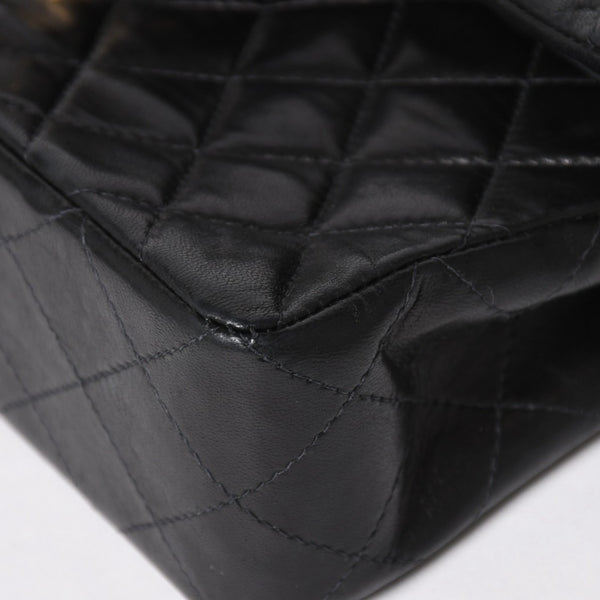 CHANEL 新型 シャネル マトラッセ23 Wフラップ Wチェーンショルダーバッグ A2500 7番台 ココマーク ラムスキン ブラック 美品 中古 4a005888