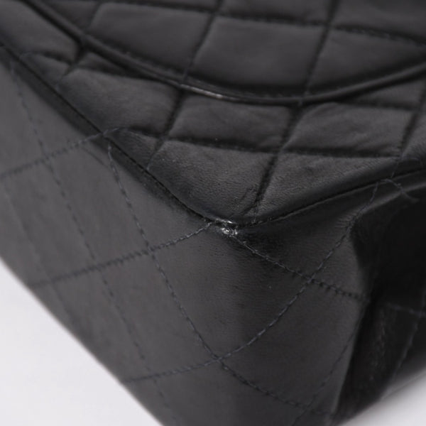 CHANEL 新型 シャネル マトラッセ23 Wフラップ Wチェーンショルダーバッグ A2500 7番台 ココマーク ラムスキン ブラック 美品 中古 4a005888
