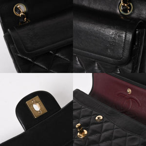CHANEL 新型 シャネル マトラッセ23 Wフラップ Wチェーンショルダーバッグ A2500 7番台 ココマーク ラムスキン ブラック 美品 中古 4a005888
