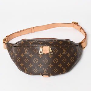 極美品 LOUIS VUITTON ルイ ヴィトン バムバッグ ショルダーバッグ M43644 ブラウン モノグラムキャンバス レザー ゴールド金具 中古 4a005806