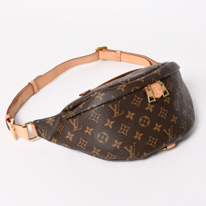 極美品 LOUIS VUITTON ルイ ヴィトン バムバッグ ショルダーバッグ M43644 ブラウン モノグラムキャンバス レザー ゴールド金具 中古 4a005806