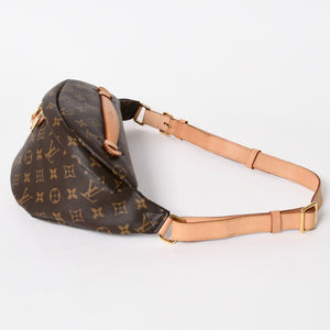 極美品 LOUIS VUITTON ルイ ヴィトン バムバッグ ショルダーバッグ M43644 ブラウン モノグラムキャンバス レザー ゴールド金具 中古 4a005806