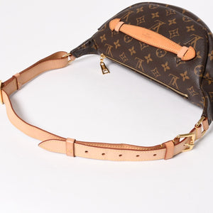 極美品 LOUIS VUITTON ルイ ヴィトン バムバッグ ショルダーバッグ M43644 ブラウン モノグラムキャンバス レザー ゴールド金具 中古 4a005806