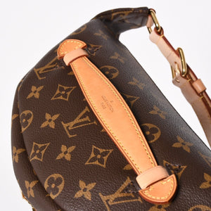 極美品 LOUIS VUITTON ルイ ヴィトン バムバッグ ショルダーバッグ M43644 ブラウン モノグラムキャンバス レザー ゴールド金具 中古 4a005806