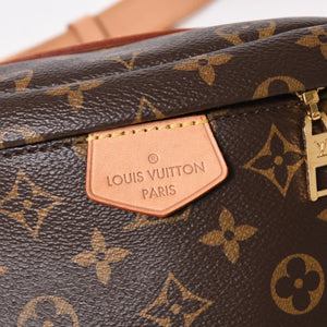 極美品 LOUIS VUITTON ルイ ヴィトン バムバッグ ショルダーバッグ M43644 ブラウン モノグラムキャンバス レザー ゴールド金具 中古 4a005806
