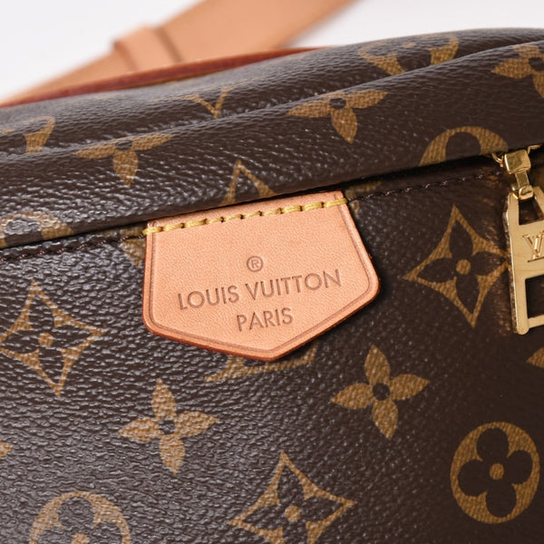 極美品 LOUIS VUITTON ルイ ヴィトン バムバッグ ショルダーバッグ M43644 ブラウン モノグラムキャンバス レザー ゴールド金具 中古 4a005806