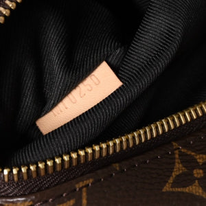 極美品 LOUIS VUITTON ルイ ヴィトン バムバッグ ショルダーバッグ M43644 ブラウン モノグラムキャンバス レザー ゴールド金具 中古 4a005806