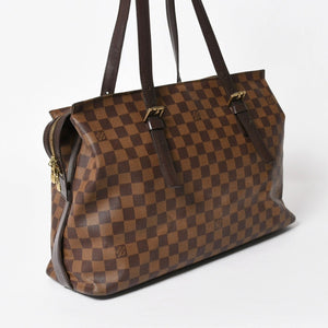 LOUIS VUITTON ルイヴィトン チェルシー トートバッグ N51119 ダミエエベヌキャンバス ブラウン ゴールド金具 美品 中古 4a005825