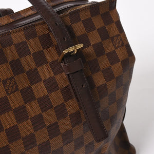 LOUIS VUITTON ルイヴィトン チェルシー トートバッグ N51119 ダミエエベヌキャンバス ブラウン ゴールド金具 美品 中古 4a005825