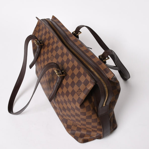 LOUIS VUITTON ルイヴィトン チェルシー トートバッグ N51119 ダミエエベヌキャンバス ブラウン ゴールド金具 美品 中古 4a005825