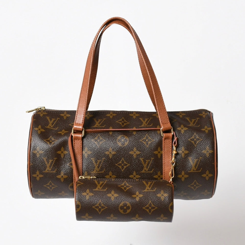 極美品 LOUIS VUITTON ルイヴィトン パピヨン30 GM ハンドバッグ M51365 モノグラム ゴールド金具 筒型 中古 4a005807