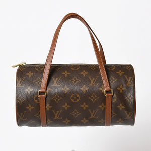 極美品 LOUIS VUITTON ルイヴィトン パピヨン26 ハンドバッグ M51366 モノグラム ブラウン レザー ゴールド金具 旧型 中古 4a005790
