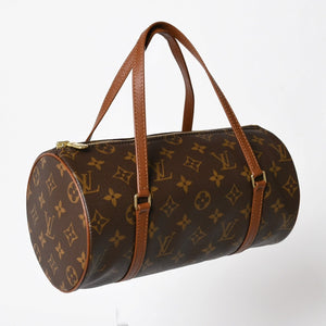 極美品 LOUIS VUITTON ルイヴィトン パピヨン26 ハンドバッグ M51366 モノグラム ブラウン レザー ゴールド金具 旧型 中古 4a005790