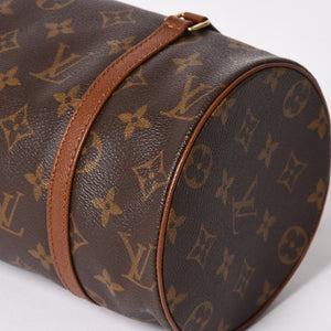 極美品 LOUIS VUITTON ルイヴィトン パピヨン26 ハンドバッグ M51366 モノグラム ブラウン レザー ゴールド金具 旧型 中古 4a005790