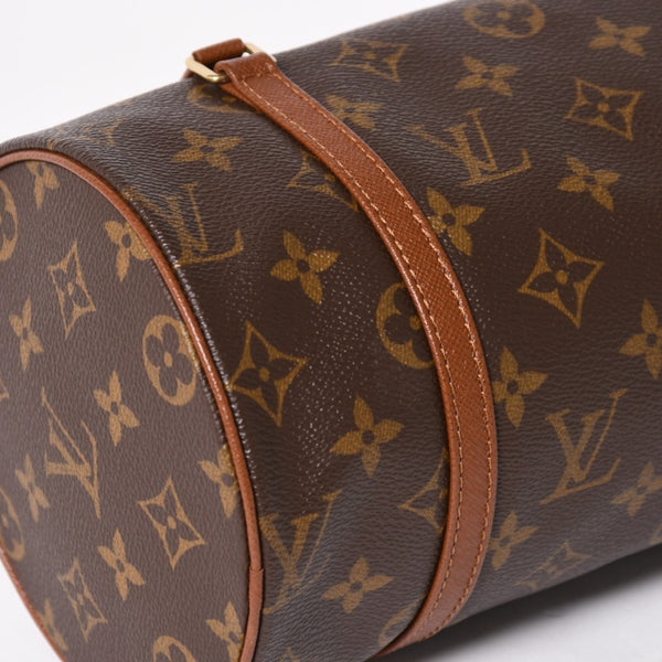 極美品 LOUIS VUITTON ルイヴィトン パピヨン26 ハンドバッグ M51366 モノグラム ブラウン レザー ゴールド金具 旧型 中古 4a005790