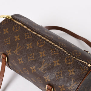 極美品 LOUIS VUITTON ルイヴィトン パピヨン26 ハンドバッグ M51366 モノグラム ブラウン レザー ゴールド金具 旧型 中古 4a005790