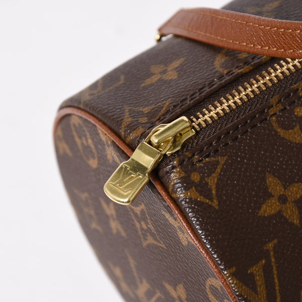 極美品 LOUIS VUITTON ルイヴィトン パピヨン26 ハンドバッグ M51366 モノグラム ブラウン レザー ゴールド金具 旧型 中古 4a005790