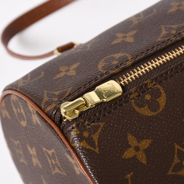 極美品 LOUIS VUITTON ルイヴィトン パピヨン26 ハンドバッグ M51366 モノグラム ブラウン レザー ゴールド金具 旧型 中古 4a005790