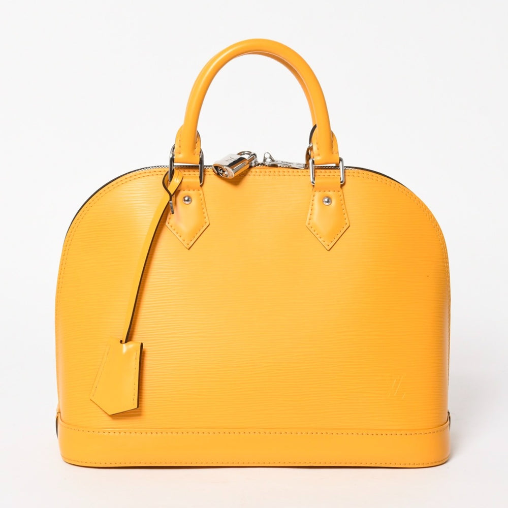 極美品 LOUIS VUITTON ルイヴィトン アルマ ハンドバッグ M52419 エピレザー タッシリイエロー シルバー金具 中古 4a005818