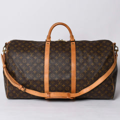 LOUIS VUITTON Keepall Bandouliere 60 Boston Bag M41412 Monogram PVC Tanned Leather Brown Good Condition Used 4a000579