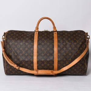 LOUIS VUITTON Keepall Bandouliere 60 Boston Bag M41412 Monogram PVC Tanned Leather Brown Good Condition Used 4a000579
