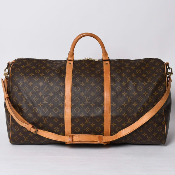 LOUIS VUITTON Keepall Bandouliere 60 Boston Bag M41412 Monogram PVC Tanned Leather Brown Good Condition Used 4a000579
