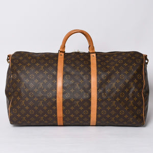 LOUIS VUITTON Keepall Bandouliere 60 Boston Bag M41412 Monogram PVC Tanned Leather Brown Good Condition Used 4a000579