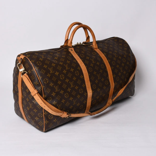 LOUIS VUITTON Keepall Bandouliere 60 Boston Bag M41412 Monogram PVC Tanned Leather Brown Good Condition Used 4a000579