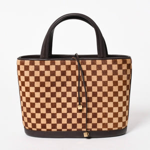 極美品 LOUIS VUITTON ルイヴィトン インパラ ハンドバッグ ハラコ ダミエソバージュ ブラウン ベージュ M92133 中古 4a005815
