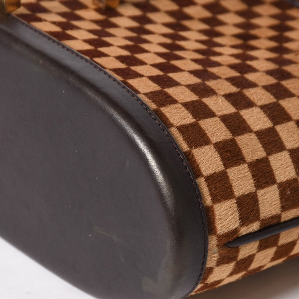 極美品 LOUIS VUITTON ルイヴィトン インパラ ハンドバッグ ハラコ ダミエソバージュ ブラウン ベージュ M92133 中古 4a005815