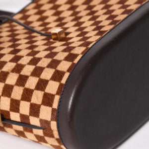極美品 LOUIS VUITTON ルイヴィトン インパラ ハンドバッグ ハラコ ダミエソバージュ ブラウン ベージュ M92133 中古 4a005815