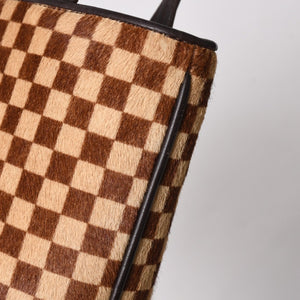 極美品 LOUIS VUITTON ルイヴィトン インパラ ハンドバッグ ハラコ ダミエソバージュ ブラウン ベージュ M92133 中古 4a005815