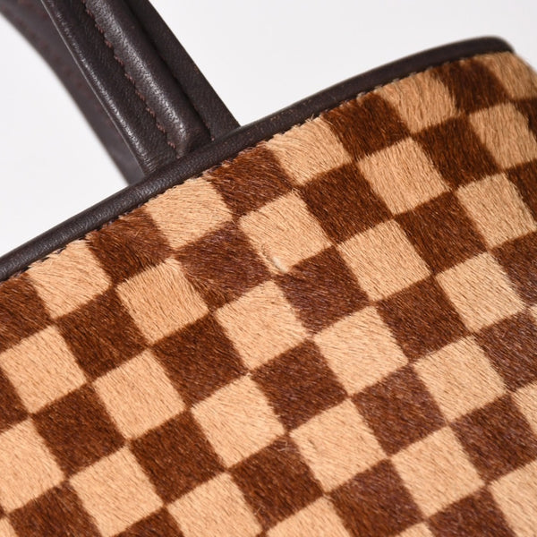 極美品 LOUIS VUITTON ルイヴィトン インパラ ハンドバッグ ハラコ ダミエソバージュ ブラウン ベージュ M92133 中古 4a005815
