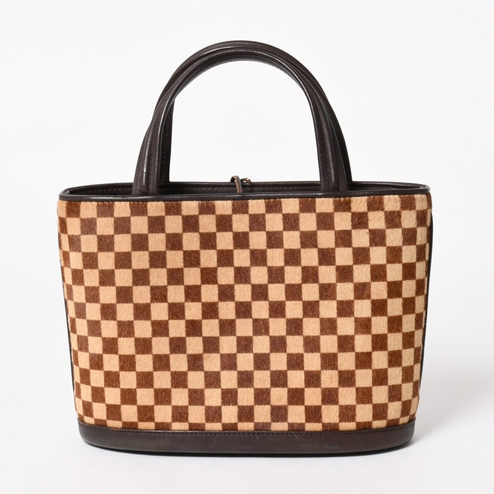 極美品 LOUIS VUITTON ルイヴィトン インパラ ハンドバッグ ハラコ ダミエソバージュ ブラウン ベージュ M92133 中古 4a005815