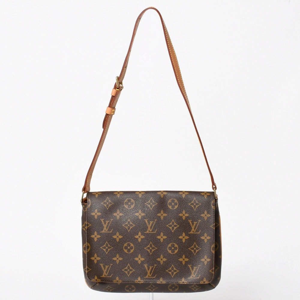 極美品 LOUIS VUITTON ルイヴィトン ミュゼットタンゴ ショルダーバック M51257 モノグラムキャンバス SP0091 ブラウン ゴールド金具 中古 4a005823