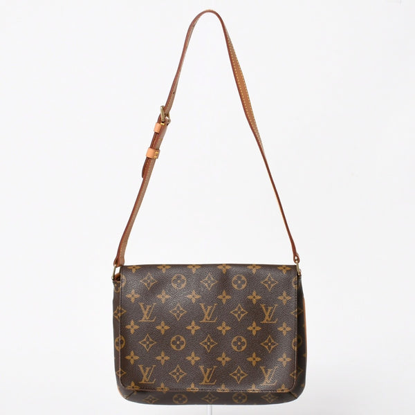 極美品 LOUIS VUITTON ルイヴィトン ミュゼットタンゴ ショルダーバック M51257 モノグラムキャンバス SP0091 ブラウン ゴールド金具 中古 4a005823
