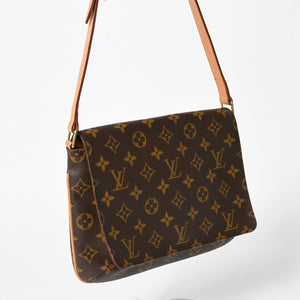 極美品 LOUIS VUITTON ルイヴィトン ミュゼットタンゴ ショルダーバック M51257 モノグラムキャンバス SP0091 ブラウン ゴールド金具 中古 4a005823