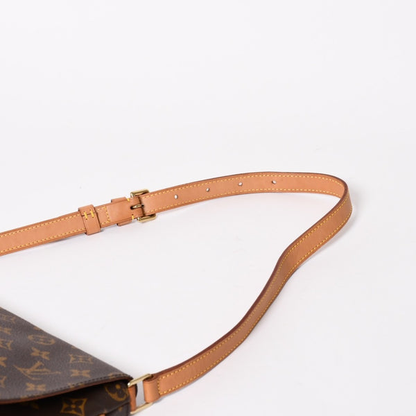 極美品 LOUIS VUITTON ルイヴィトン ミュゼットタンゴ ショルダーバック M51257 モノグラムキャンバス SP0091 ブラウン ゴールド金具 中古 4a005823