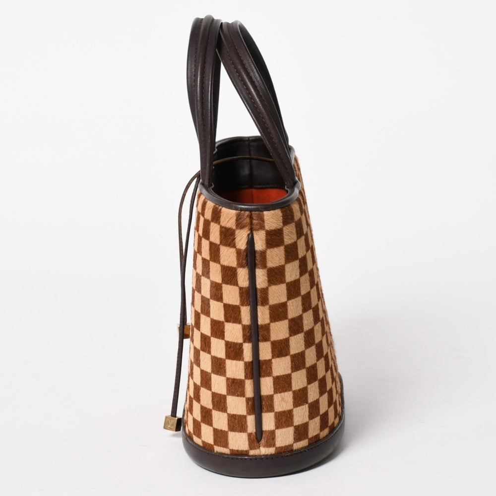 極美品 LOUIS VUITTON ルイヴィトン インパラ ハンドバッグ ハラコ ダミエソバージュ ブラウン ベージュ M92133 中古 4a005815